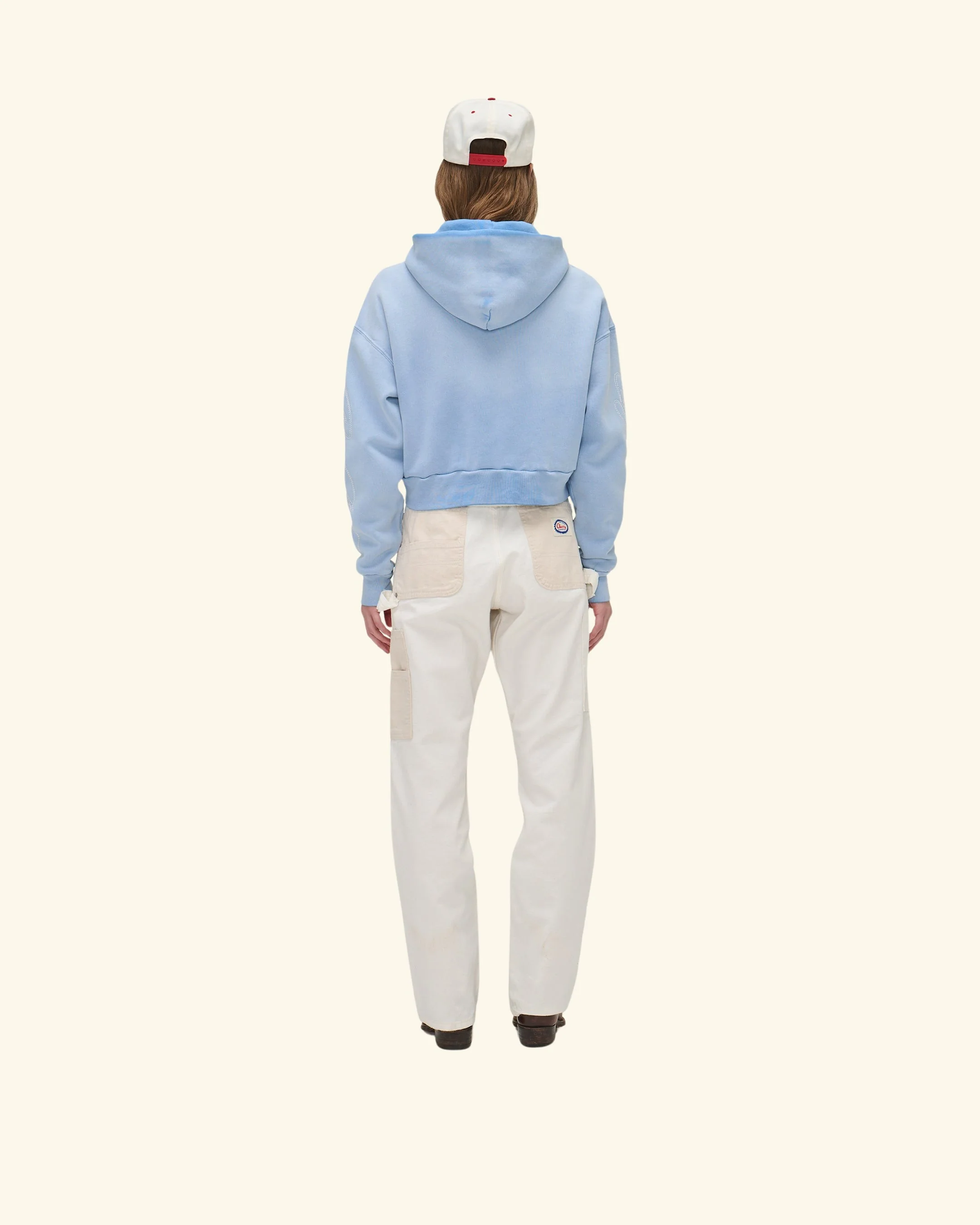 American Star Cropped Zip Hoodie (Sun Faded Blue) - Image 9