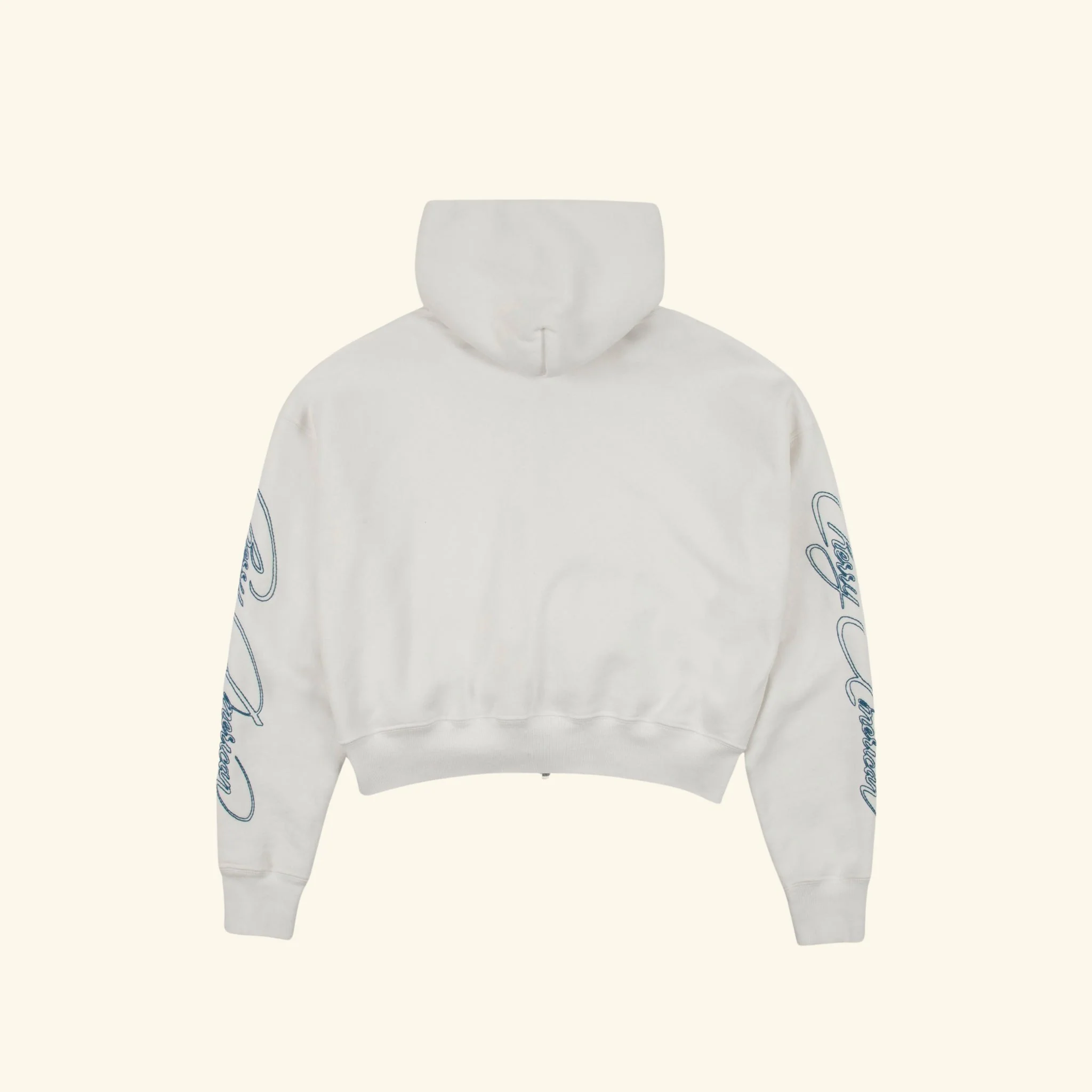 American Star Cropped Zip Hoodie (Vintage White) - Image 2
