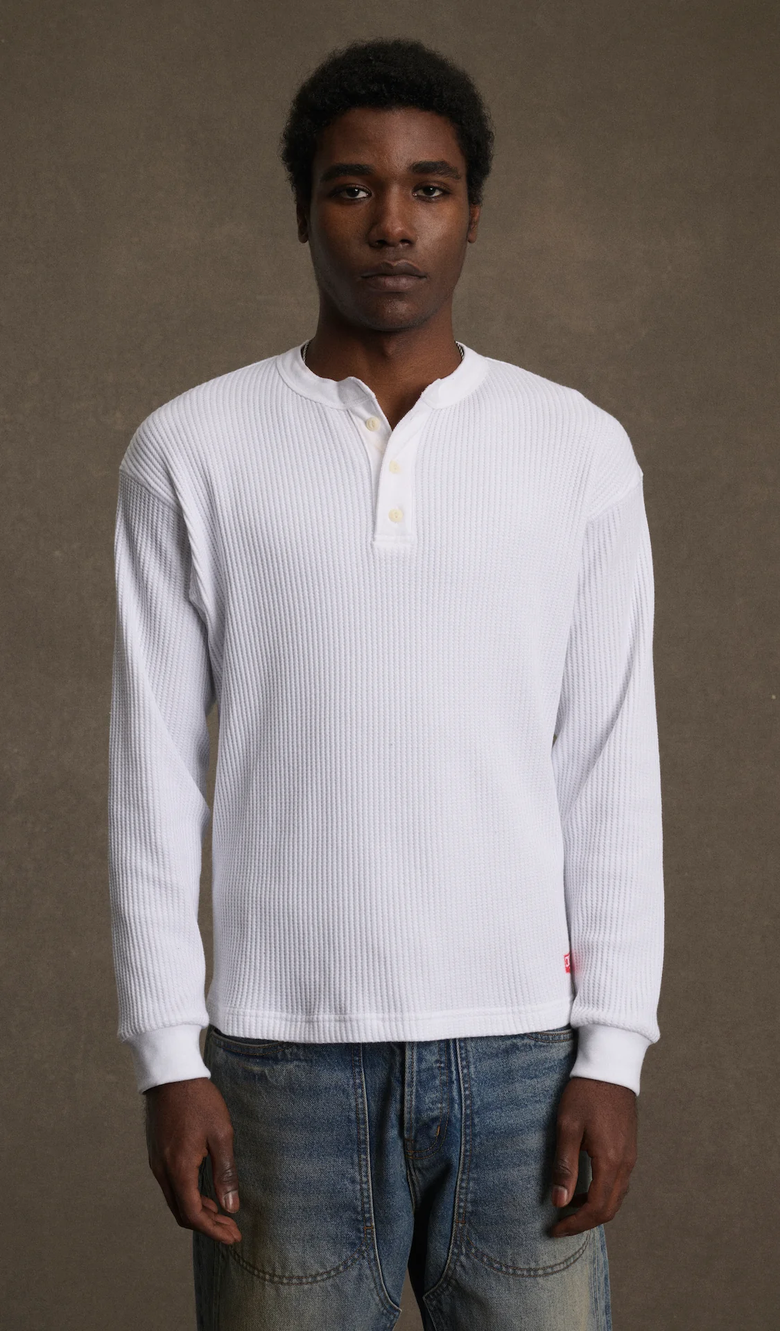 Chevron Classic Henley Thermal (Optic White) - Image 2