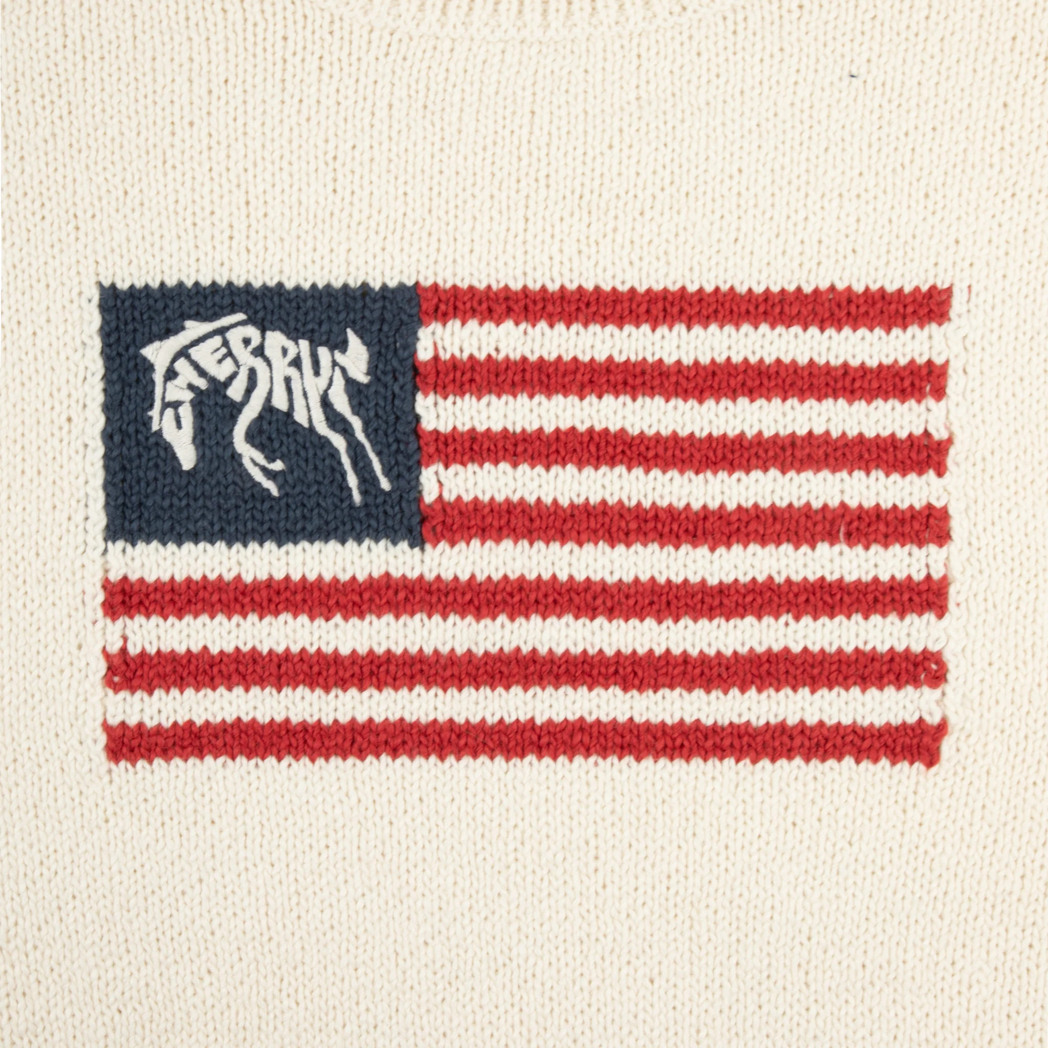 Cherry Flag Knit Crewneck (Cream) - Image 3
