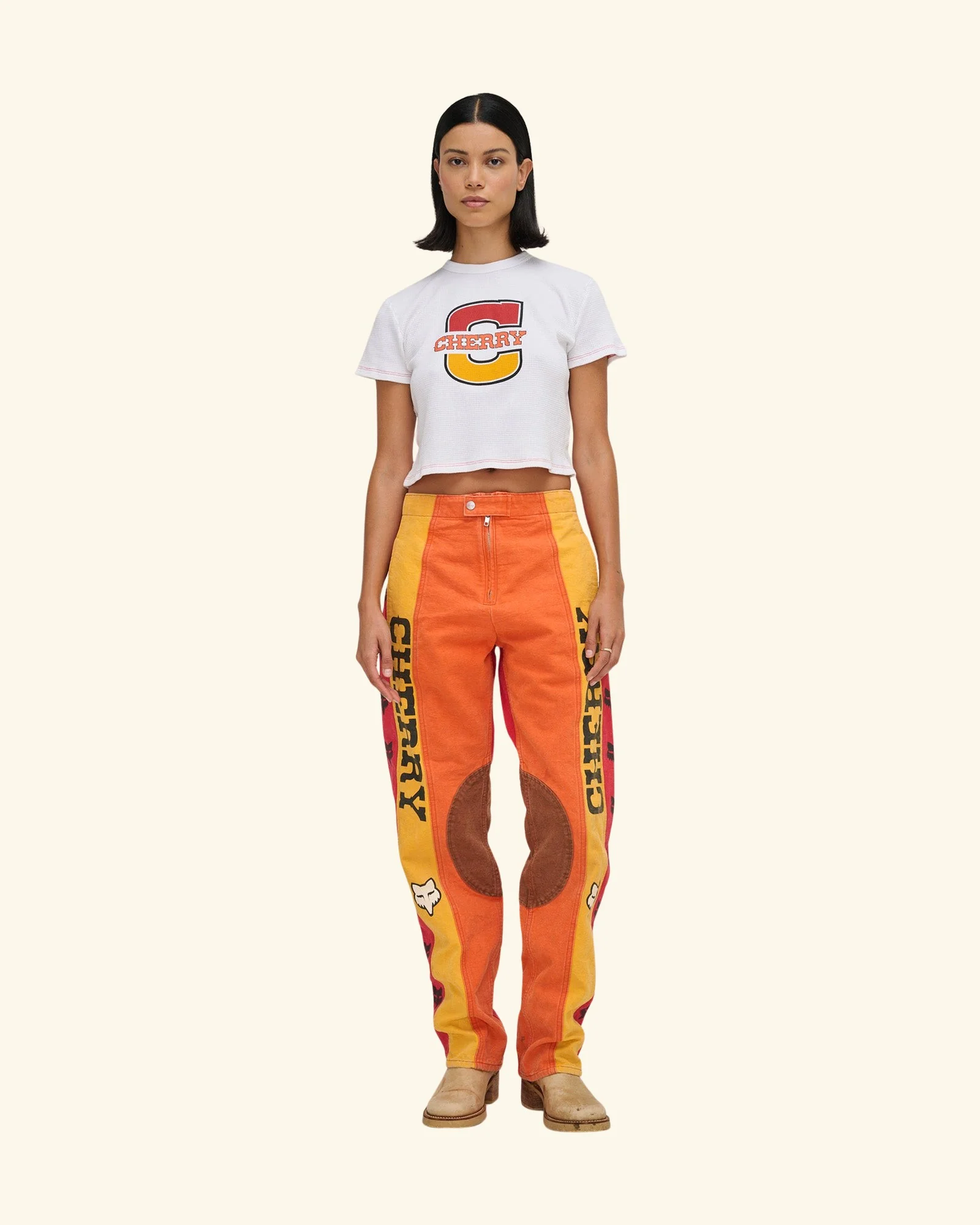 Fox X Cherry Contrast Baby Tee - Image 4