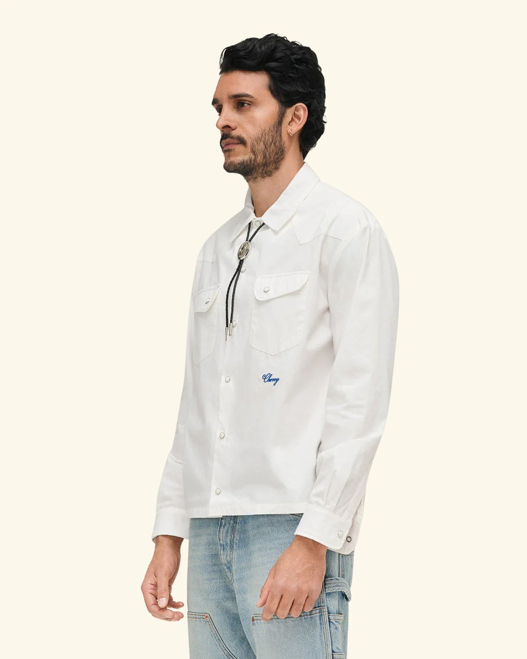 Poplin Western Shirt (White) - Image 13
