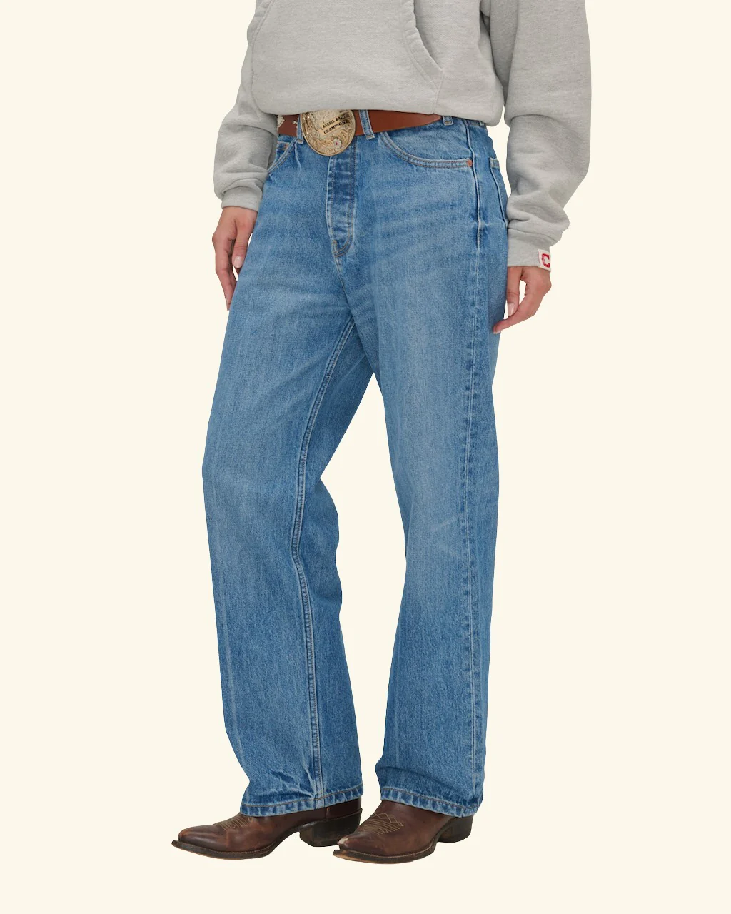 Wide Medium Cowboy Wash Jeans - Image 6