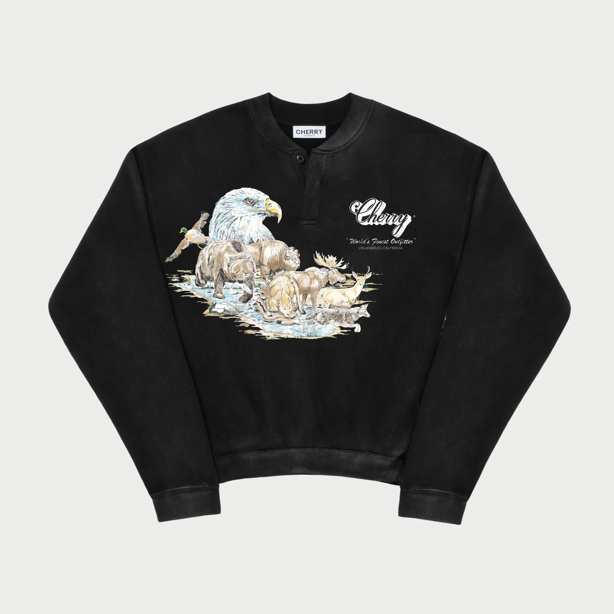 Wilderness Henley Crewneck (Black)