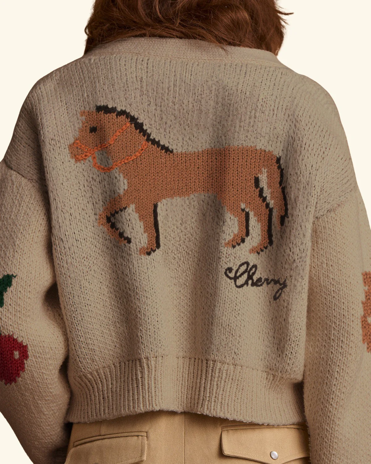 Cropped Stables Cardigan (Heather Oat) - Image 7
